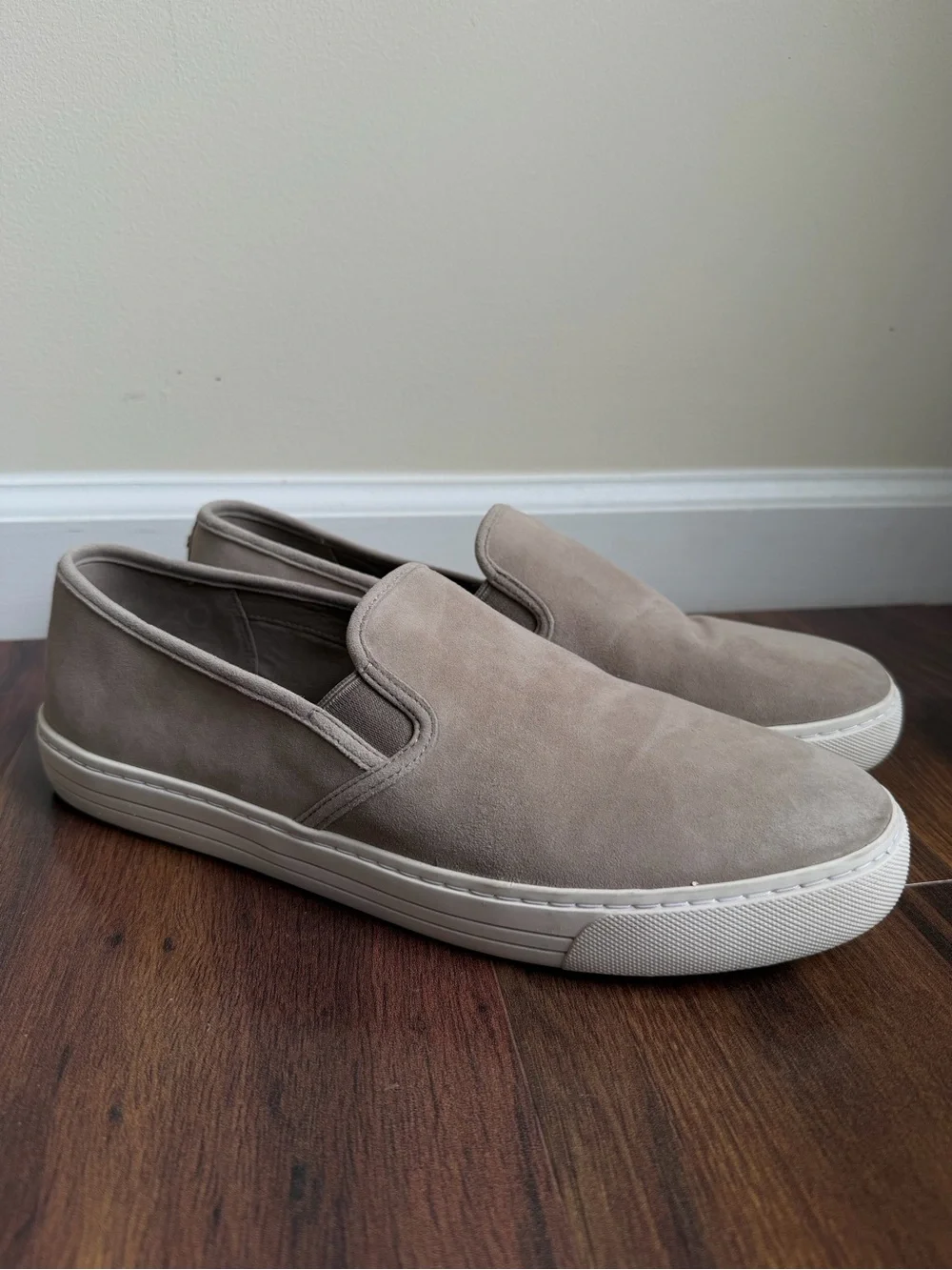 Tory Burch Suede Slip On Loafer Sneakers Silver Gray Womens 11